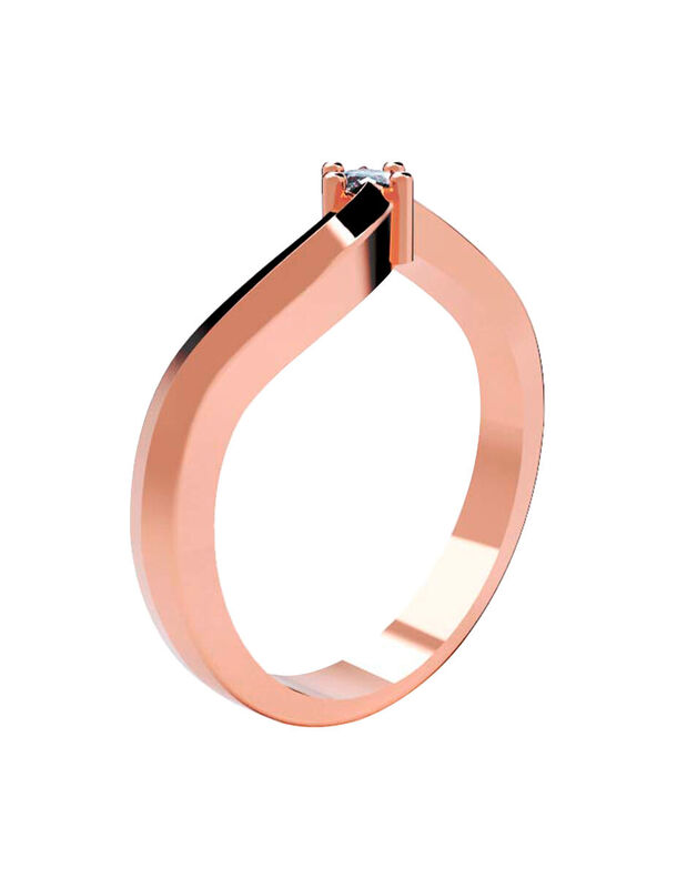 Anillo de Compromiso en Oro Rosa 14K con Circon... image number null