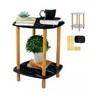 Mesa De Centro 2 Estantes Minimalista Mesa Lateral De Madera