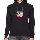 Sudadera Con Capucha Word Art Para Mujer - Cara de Mu&ntilde;eco de Nieve - Negro