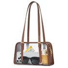 Bolsa Transparente Miveloya 25x10x15 Cm Marr&oacute;n Para Mujer