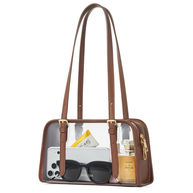 Bolsa Transparente Miveloya 25x10x15 Cm Marr&oacute;n ... image number null