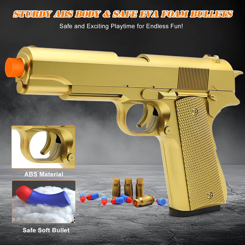 Pistola Toy Gun Trokiomi Gold Soft Bullet Con 2... image number null
