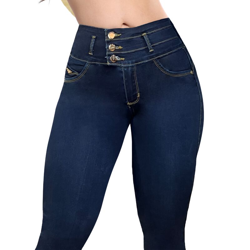 Jeans Push Up Tiro Alto Mujer Skinny Mezclilla ... image number null