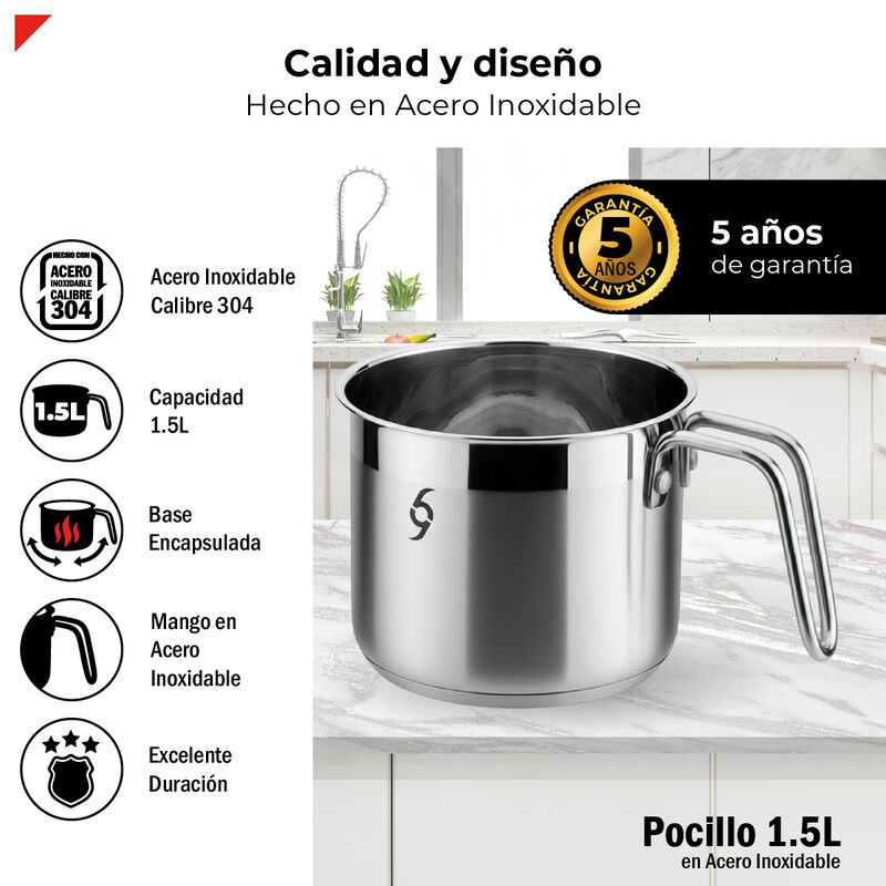 Pocillo 1.5 L Acero Inox 304 Bogner BMPS15 image number null