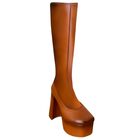 BOTAS DE PLATAFORMA PARA MUJER MALABIS BOT-1020 COLOR CAF&Eacute; DEBAJO LA RODILLA