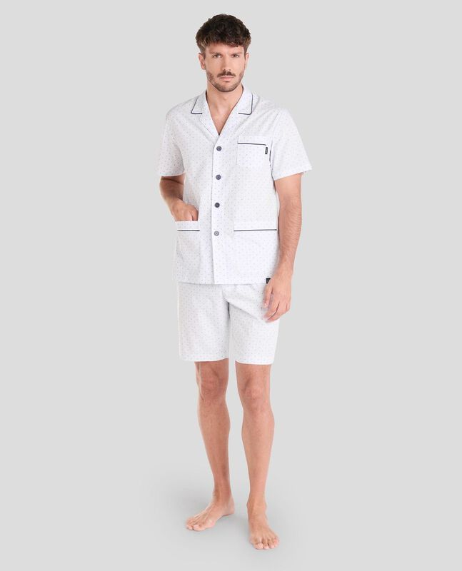 Pijama Corto de Hombre Plumeti Marino image number null