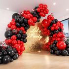 Kit De Arco De Globos Anjerlfu Rojo Y Negro Con Confeti