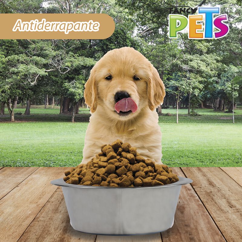 Fancy Pets Plato De Acero Hondo Con Base Antide... image number null