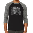 Camiseta Ragl&aacute;n de B&eacute;isbol Word Art Para Hombre - Mark Twain - Negro Gris