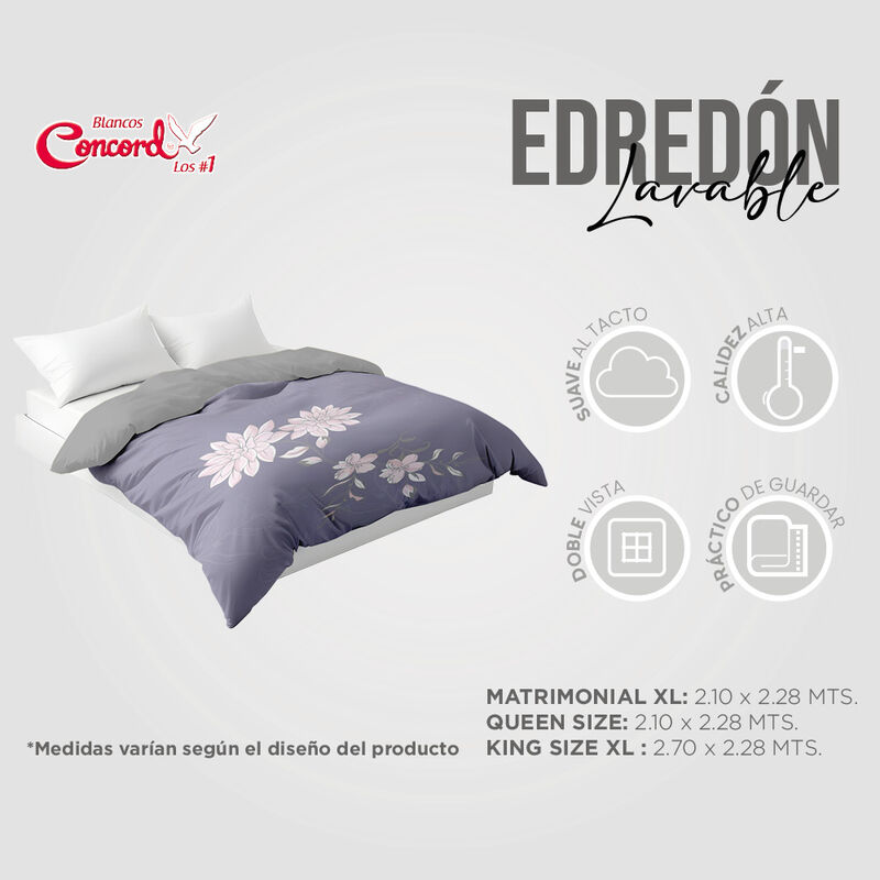 EDRED&Oacute;N LAVABLE CELINA LAVANDA 2V C/F KS/XL image number null
