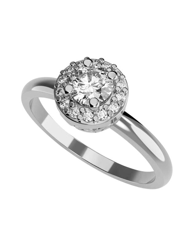 Anillo de Compromiso en Oro Blanco 10K con Circ... image number null