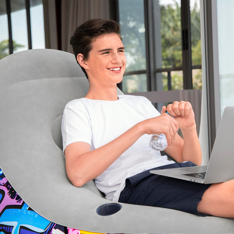 Sill&oacute;n Inflable Individual con Posapies y Porta... image number null