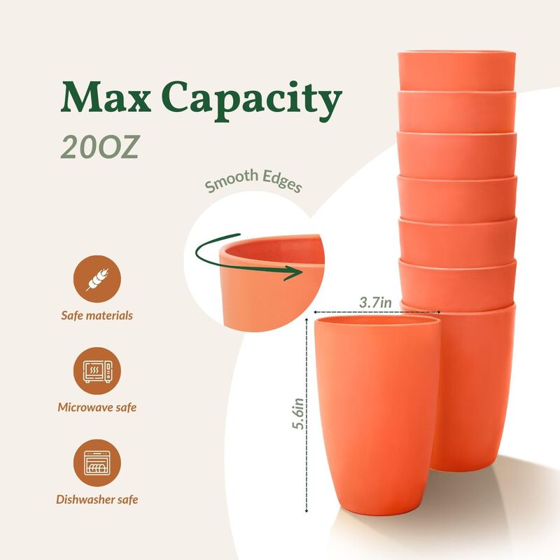 Vaso Reutilizable Homienly 568 ml Naranja &ndash; Pac... image number null