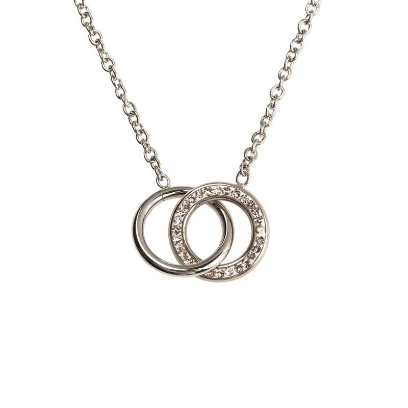 Collar Acero Inoxidable Mujer Zirconia C&uacute;bica R... image number null