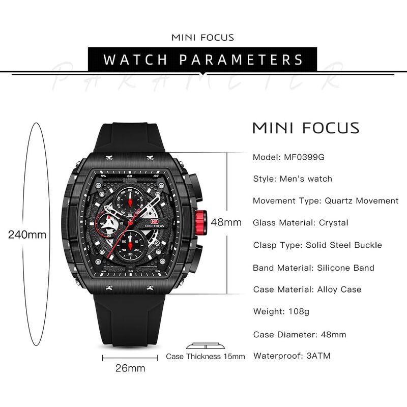 Reloj Mf Mini Focus Fashion Tonneau Chronograph... image number null