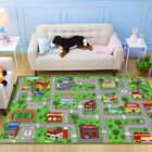 Alfombra Infantil Car Road, Alfombrilla De Juego, Color Verde, Para Ni&ntilde;os