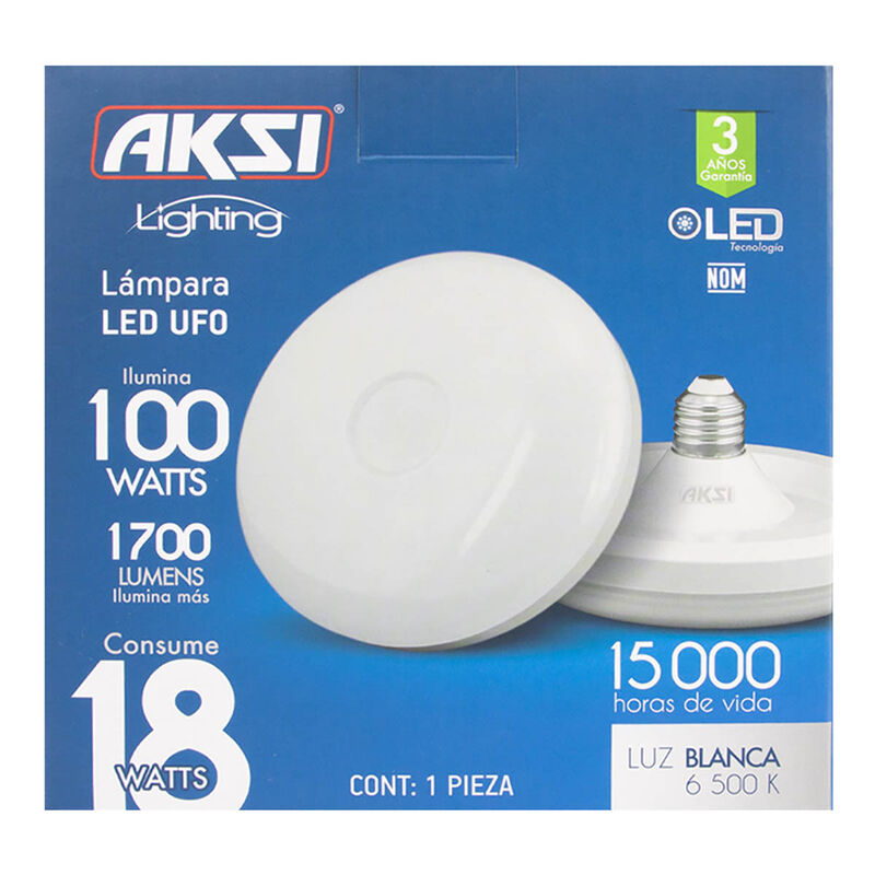 Pack de 4 l&aacute;mparas LED Aksi 18W UFO Base E27 Lu... image number null