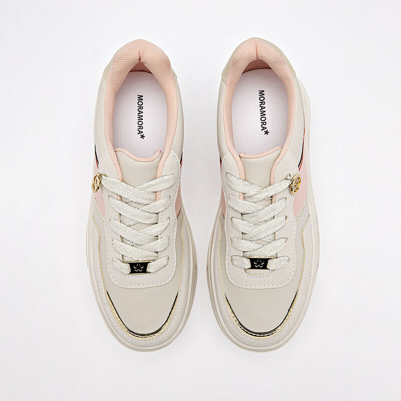 Moramora tenis chunky para mujer latte coral co... image number null