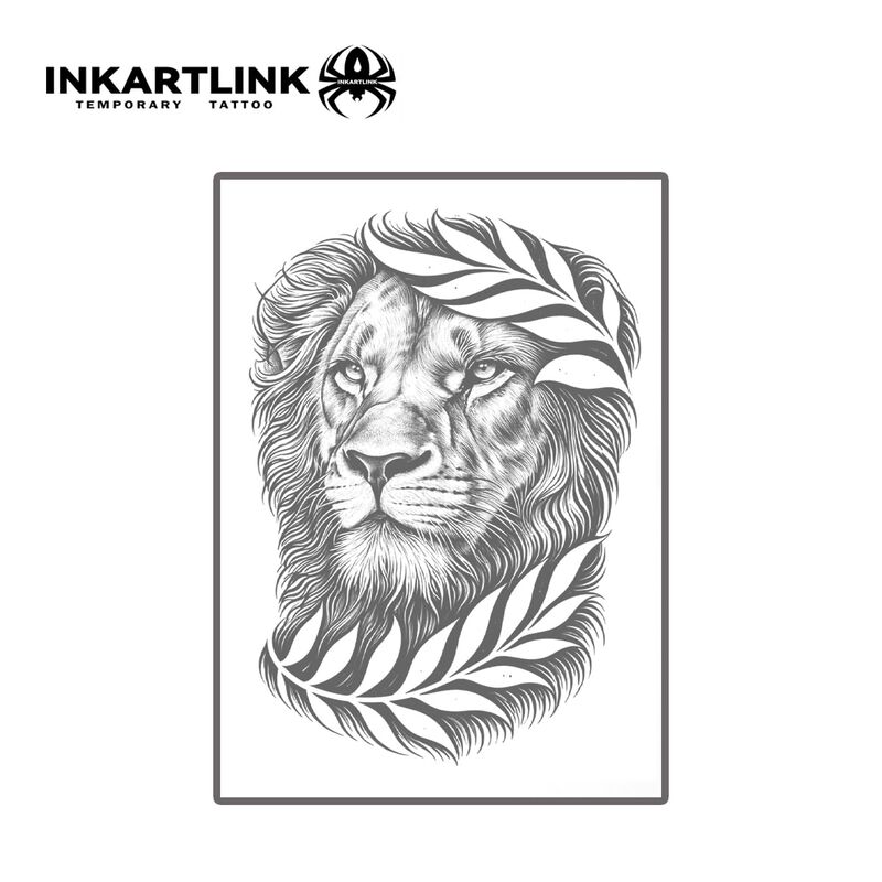 Tatuaje Temporal Inkartlink Laurel Lion - 2 Hoj... image number null