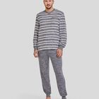 Pijama de Rayas Azules Melange Marino