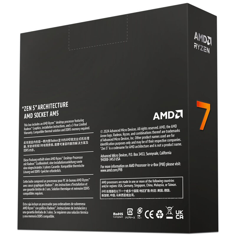 Procesador AMD Ryzen 7 9700X, Socket AM5, Octa-... image number null