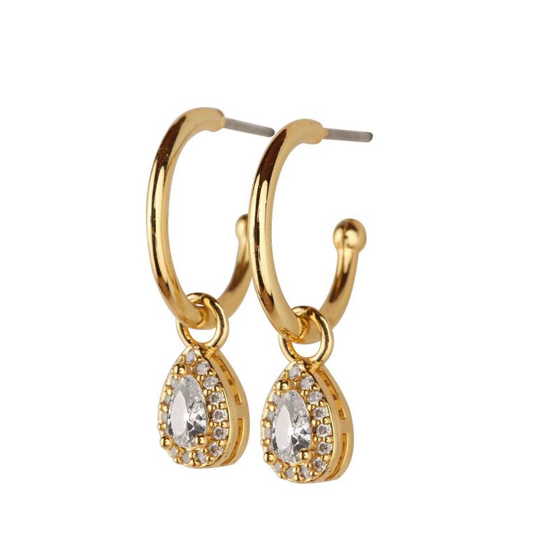 Aretes Mujer Oro 14k Arracadas Zirconia Joyería... image number null