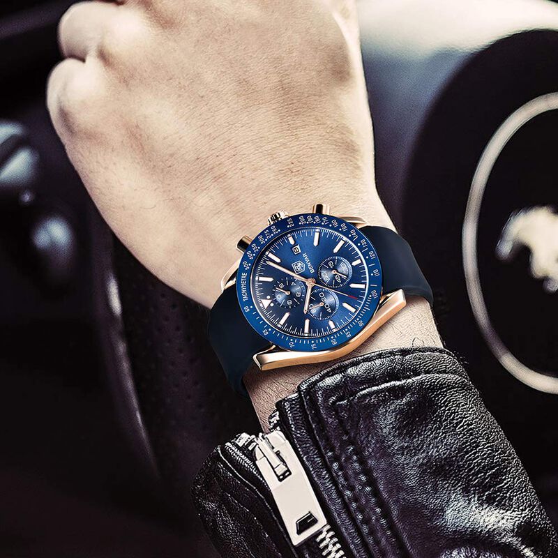 Reloj Benyar Chronograph, Correa De Piel De Cua... image number null