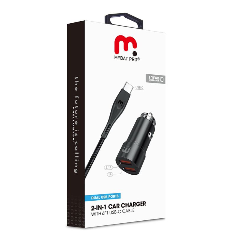 Cargador De Auto Plug In Mybat Usb-c 1.8m Unive... image number null