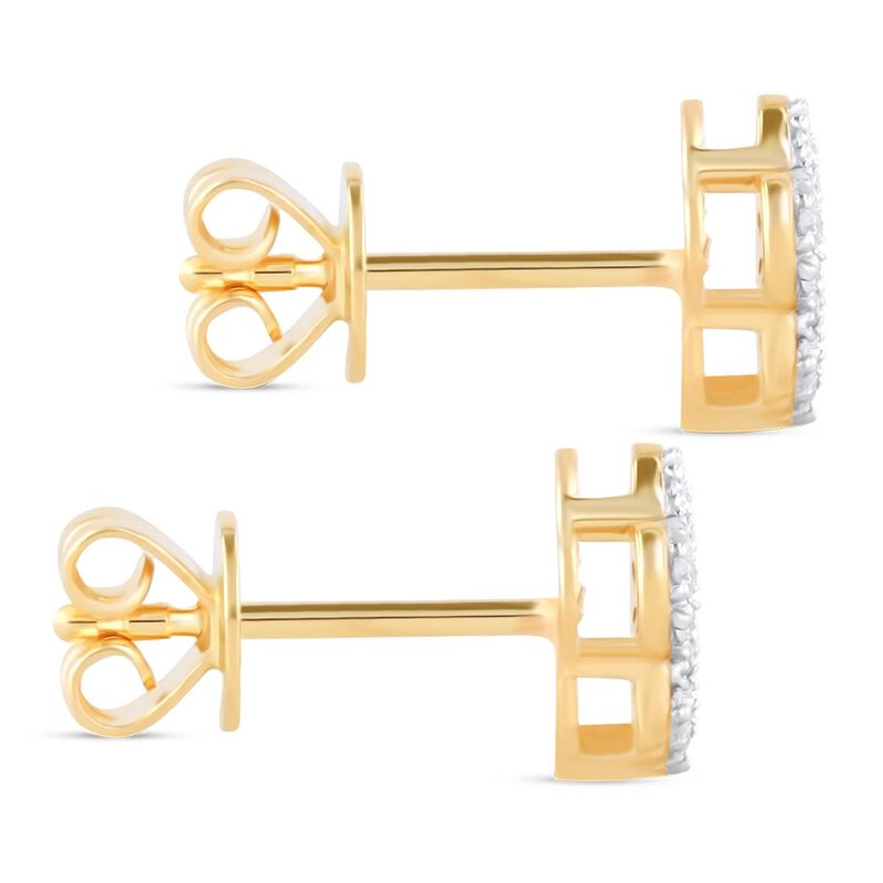 Aretes Oro Amarillo 14k De Flor 9pts Diamante A... image number null