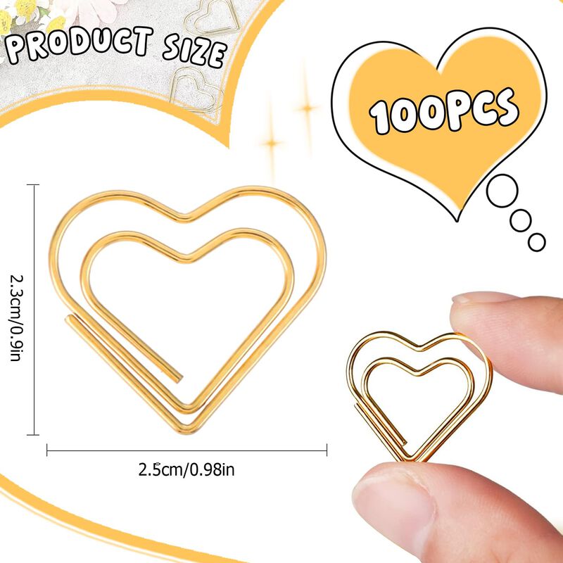 Clips De Papel Adullpony 100 Uds Forma De Coraz... image number null