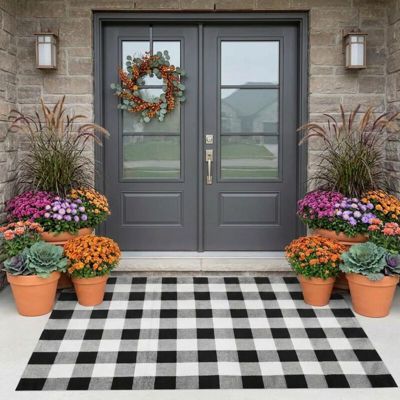 Alfombra Mubin 122 cm X 183 cm Blanco Y Negro C... image number null