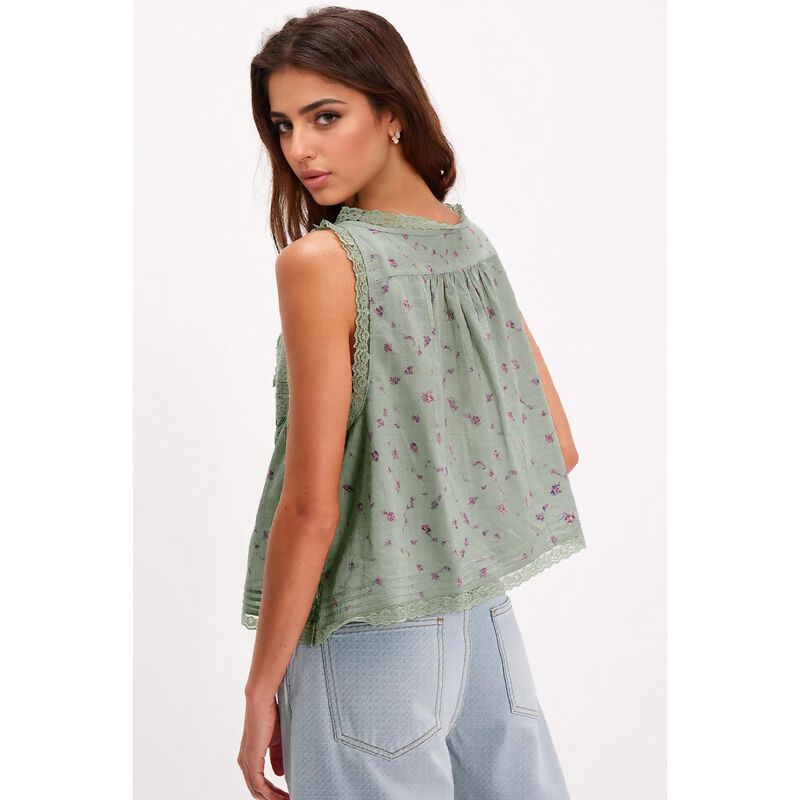 Blusa Boho Geabal Sin Mangas Encaje Nudo Fronta... image number null