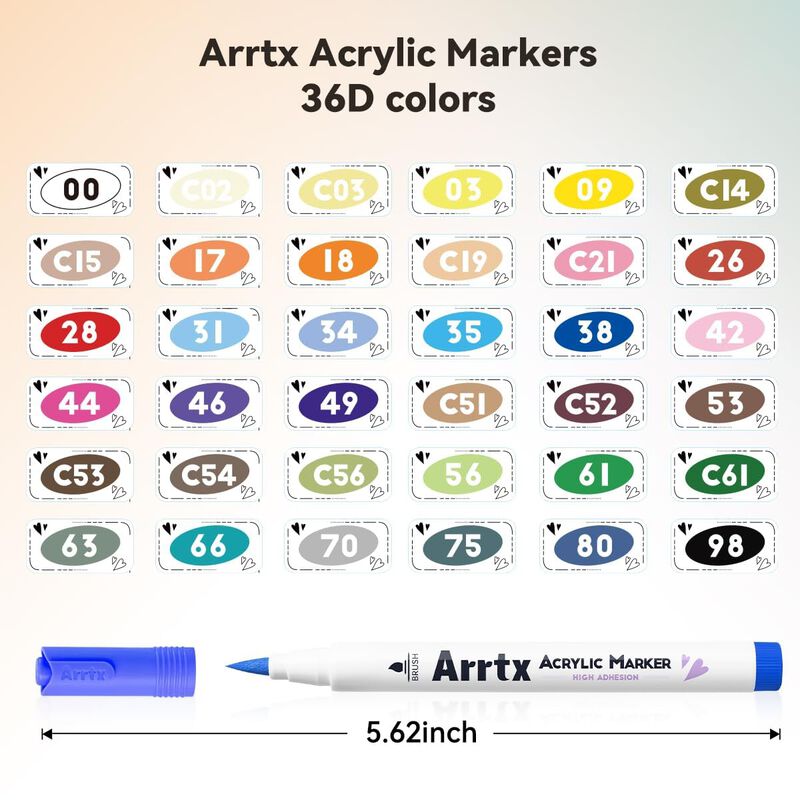 Set De Marcadores Acr&iacute;licos Arrtx 36 Colores Co... image number null