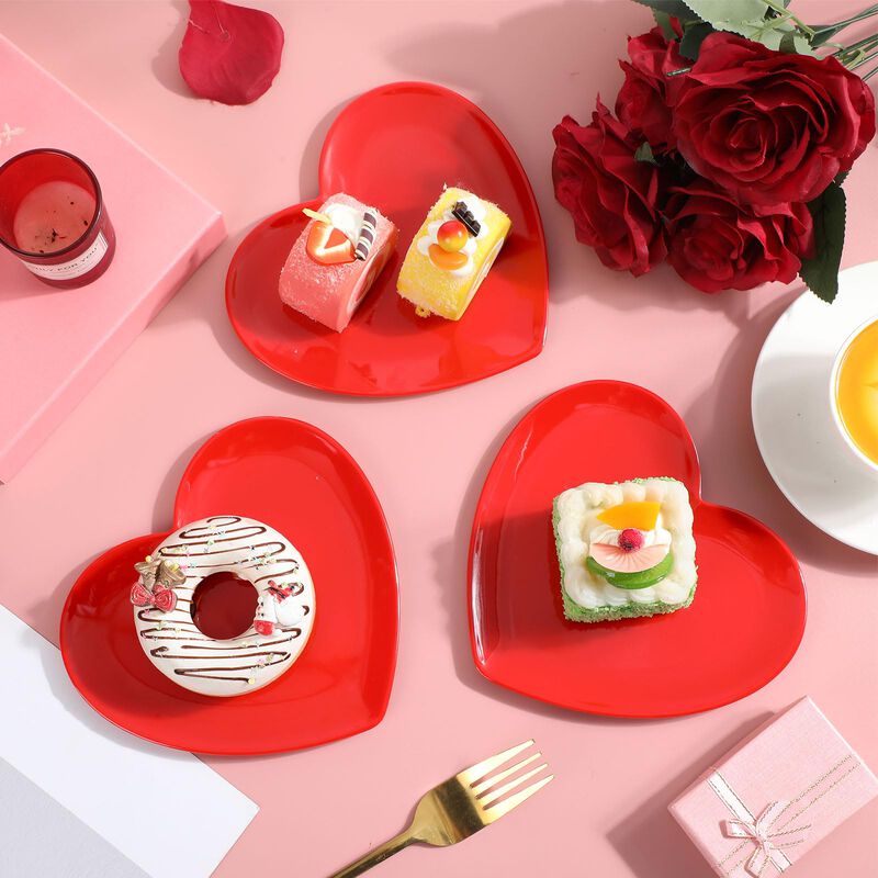 Plato De Cena Nuogo 17cm Coraz&oacute;n Rojo - Pack de... image number null