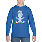 Camiseta De Manga Larga Word Art Para Ni&ntilde;o - Elfo Navide&ntilde;o - Azul Rey