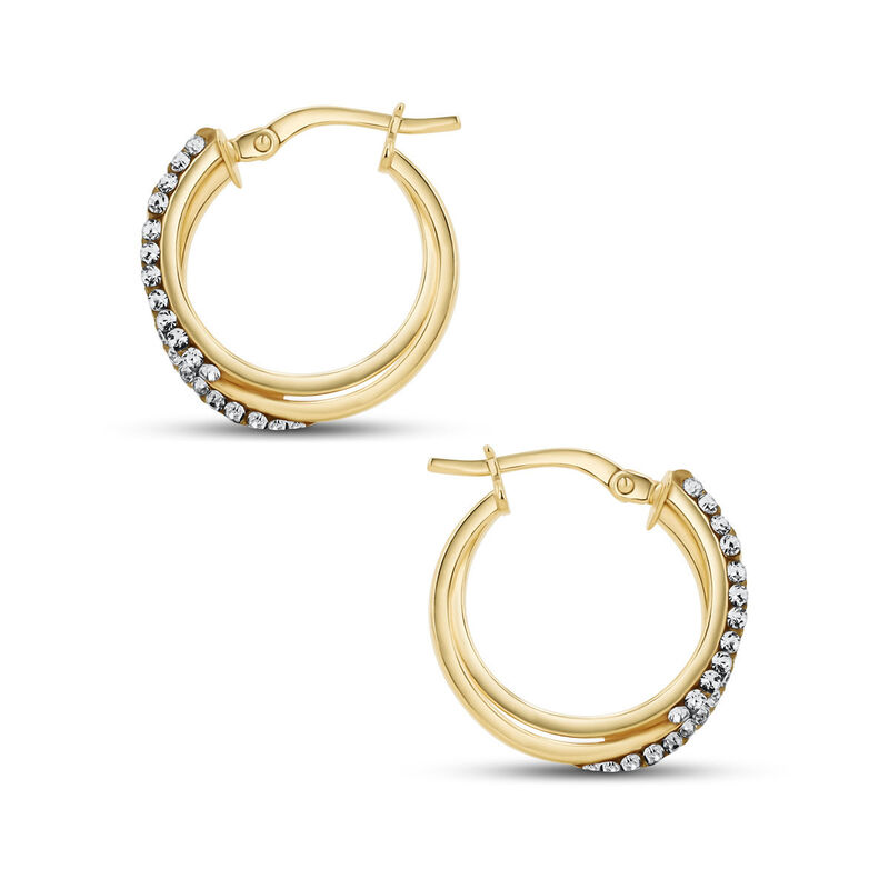 Arracadas 2Begold Amarillo Con Zirconias (15Mm ... image number null