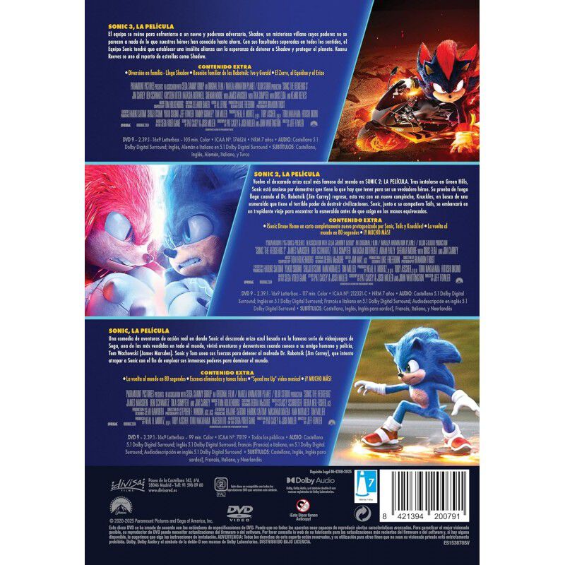 Sonic, La Pel&iacute;cula + Sonic 2: La Pel&iacute;cula + Son... image number null