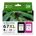 Paquete Combinado De Cartuchos De Tinta Skyink 67xl Negro/color Para Hp 67