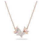 Collar Swarovski Lilia Butterfly Chapado En Oro Rosa Blanco