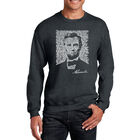 Sudadera De Cuello Redondo Word Art Para Hombre - Abraham Lincoln &middot; Gettysburg Address - Gris