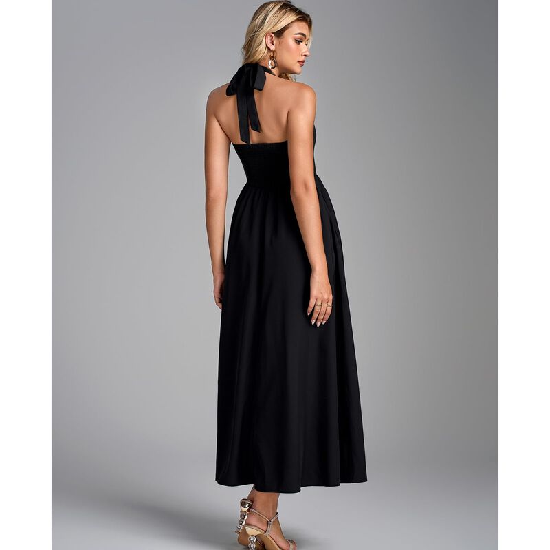 Vestido Glnege Halter y Cors&eacute; Midi Floral para ... image number null
