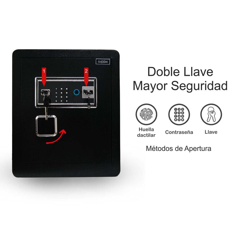 Caja Fuerte Dxf45 24 Kg Daxxon 4 Pernos Huella ... image number null