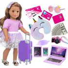 Maleta De Viaje Play Set Doll Con Ropa Y Accesorios De 18 Pulgadas