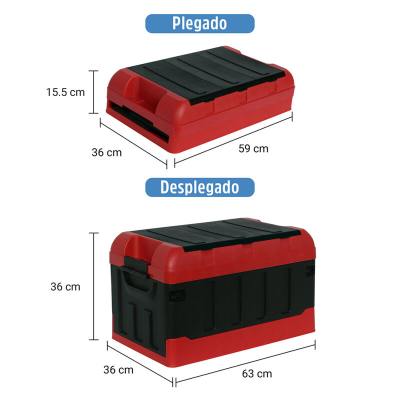 Caja de Almacenamiento Plegable 72 Litros Rojo ... image number null