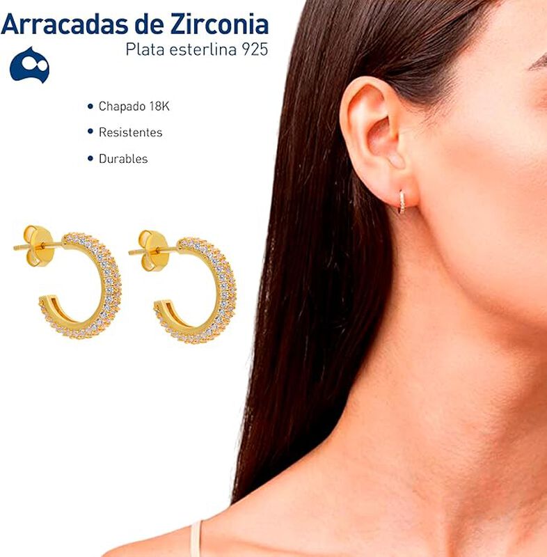 Aretes Chapa de Oro 18K Bluelander image number null