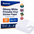 Papel adhesivo vinilo brillante 21,6 &times; 27,9 cm &ndash; pack de 25 hojas &ndash; Bleidruck