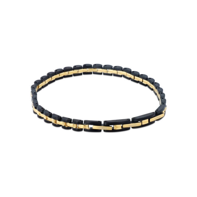 Pulsera De Acero Color Negro Con Dorado Mate Ca... image number null