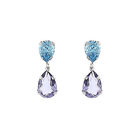 Aretes De Plata 925 Con Zirconias De Colores