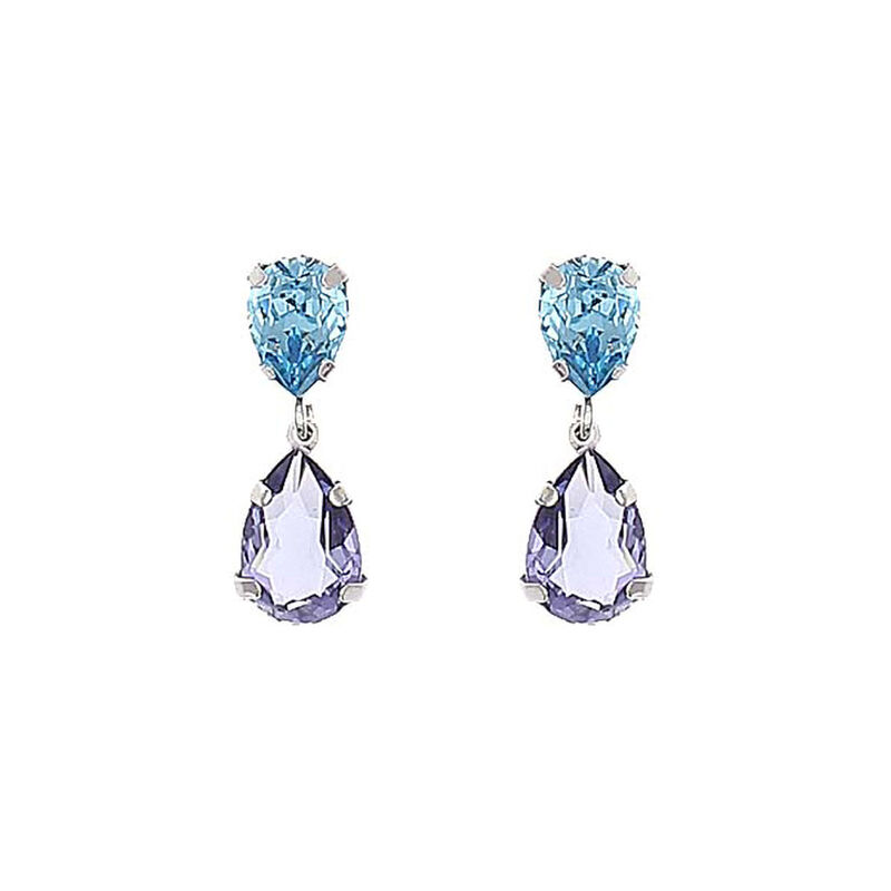 Aretes De Plata 925 Con Zirconias De Colores image number null