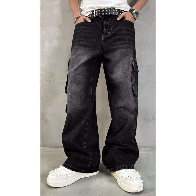 Jeans Cargo Hungson Holgados de Pierna Ancha Ne... image number null